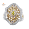 18KT WHITE & YELLOW GOLD 1.14CTW DIAMOND SCROLL RING