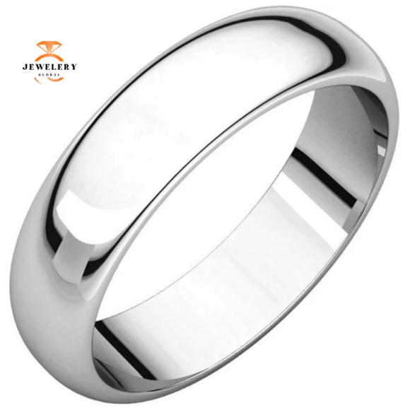 WOMEN'S 14KT GOLD 5MM HALF ROUND WEDDING BAND