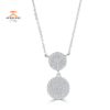 EMILIQUE 14KT GOLD .32 CTW DIAMOND 2 PAVÉ CIRCLE DROP NECKLACE