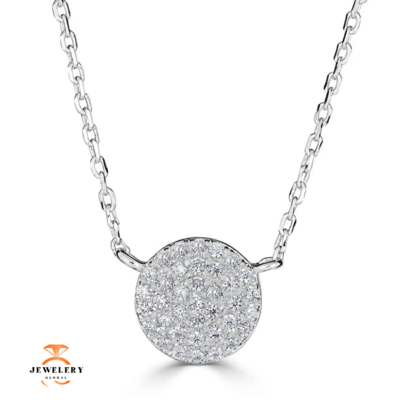 EMILIQUE 14KT GOLD 0.20 CTW DIAMOND CIRCLE NECKLACE - Image 2