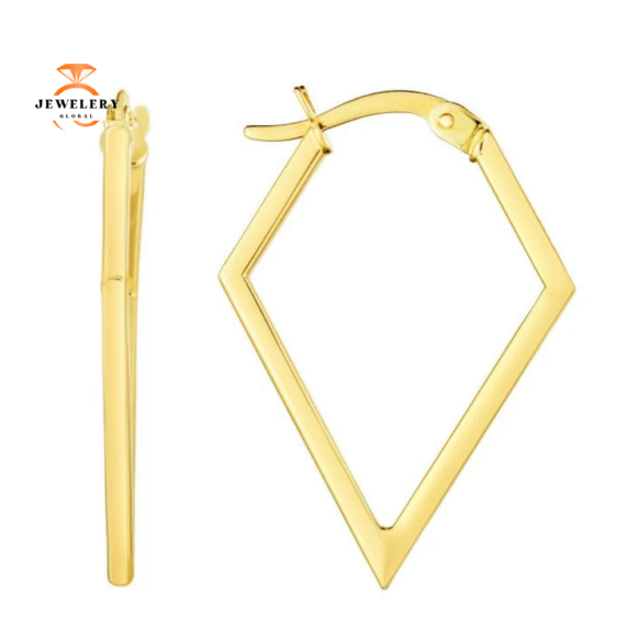 EMILIQUE 14KT YELLOW GOLD GEOMETRIC HOOP EARRINGS