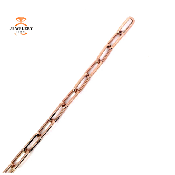 HEAVY 14 KARAT ROSE GOLD 5.4MM PAPERCLIP BRACELET - Image 5