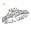 14KT White Gold 1/4 CTW Diamond Vintage Milgrain Setting for 1 CT Round