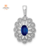 14KT WHITE GOLD DIAMOND AND 0.55 CTW SAPPHIRE FANCY PENDANT