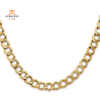 14KT YELLOW GOLD 7MM SEMI SOLID CURB CHAIN NECKLACE - 4 LENGTHS