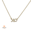 14KT YELLOW GOLD ROUND DIAMOND XO NECKLACE