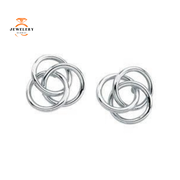 14KT WHITE GOLD LOVE KNOT EARRINGS