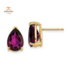 14KT YELLOW GOLD 1.70 CTW PEAR SHAPE RHODOLITE GARNET EARRINGS