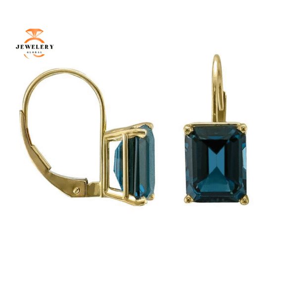 14KT YELLOW GOLD LONDON BLUE TOPAZ EARRINGS