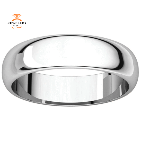 WOMEN'S 14KT GOLD 5MM HALF ROUND WEDDING BAND - Image 2