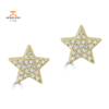 EMILIQUE 14KT GOLD .10 CTW DIAMOND PAVÉ STAR STUD EARRINGS