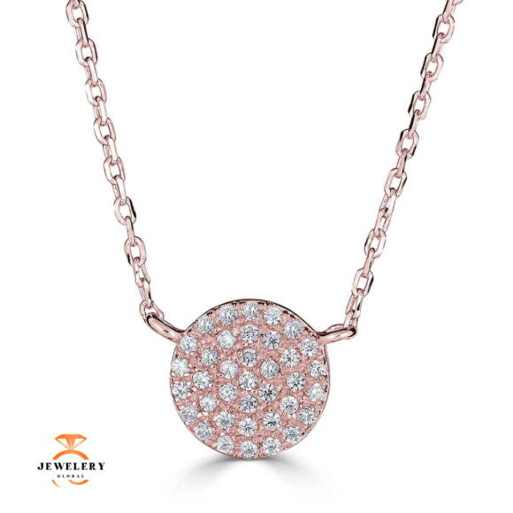 EMILIQUE 14KT GOLD 0.20 CTW DIAMOND CIRCLE NECKLACE - Image 3