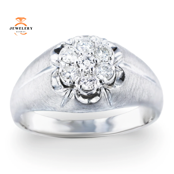 MEN'S 14K WHITE GOLD 0.45CTW DIAMOND RING