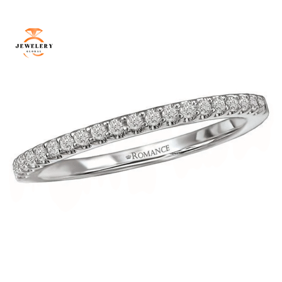 14KT WHITE GOLD 1/6 CTW ROUND DIAMOND 20 STONE BAND