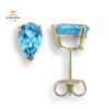 14KT YELLOW GOLD PEAR SHAPE SWISS BLUE TOPAZ EARRINGS