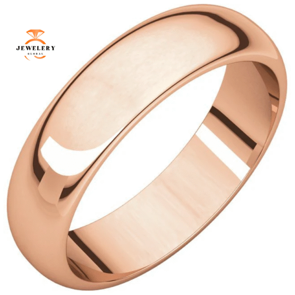 WOMEN'S 14KT GOLD 5MM HALF ROUND WEDDING BAND - Image 3