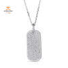 EMILIQUE 14KT GOLD .35 CTW DIAMOND PAVÉ DOG TAG NECKLACE