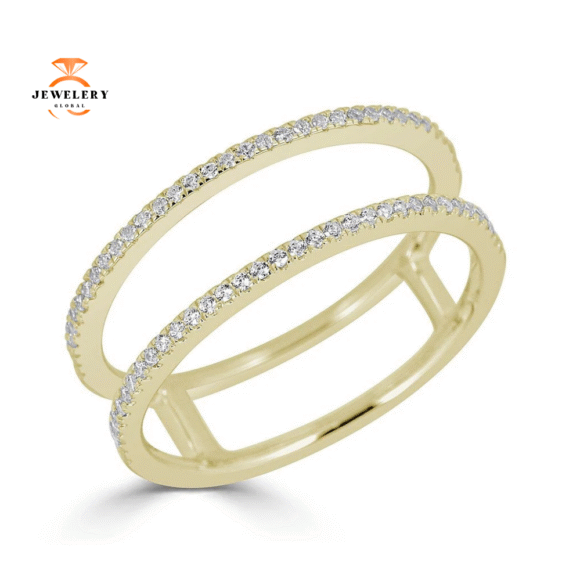Emilique 14KT Gold 1/5 CTW Diamond 2 Row Open Ring - Image 3