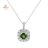 Juleve .94 CT Chrome Tourmaline & 1.06 CTW Diamond Halo Pendant