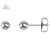 14KT White Gold 4MM Ball Earrings