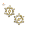 14KT YELLOW GOLD ROUND DIAMOND EARRING JACKETS
