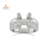 18KT 1.85 CTW Diamond Setting for 2 CT Round or 2.50 CT Princess Cut