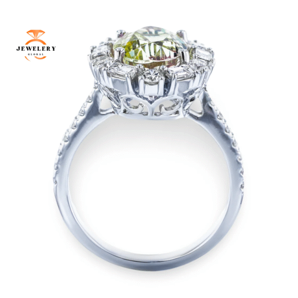 JULEVE 18KT WHITE GOLD 4.11CT PEACH TANZANITE & 0.97CTW DIAMOND RING - Image 2