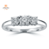 14KT White Gold 3/4 CTW Round Diamond 3 Stone Ring