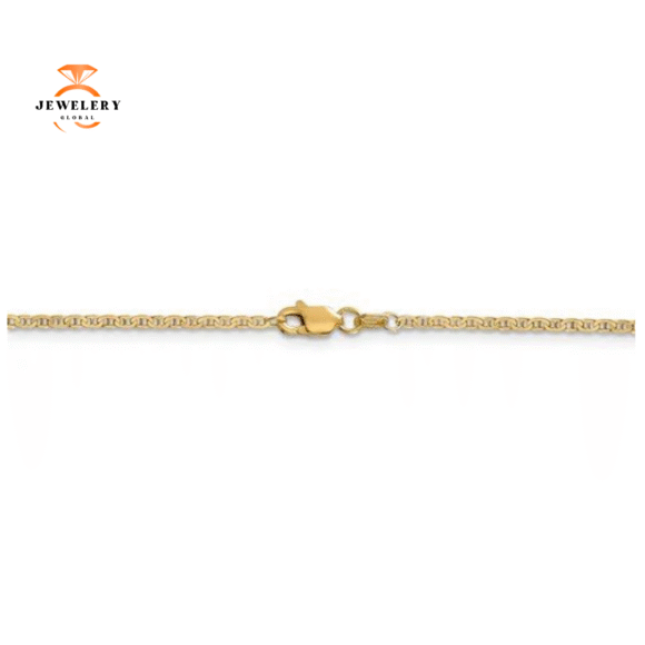 14KT YELLOW GOLD 1.5MM FLAT LIGHTWEIGHT ANCHOR CHAIN - 4 LENGTHS - Image 3