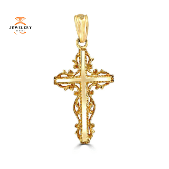14KT Yellow Gold Filigree Cross Pendant