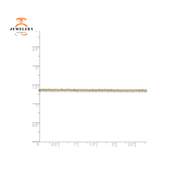 14KT YELLOW GOLD 1.5MM FLAT LIGHTWEIGHT ANCHOR CHAIN - 4 LENGTHS - Image 4