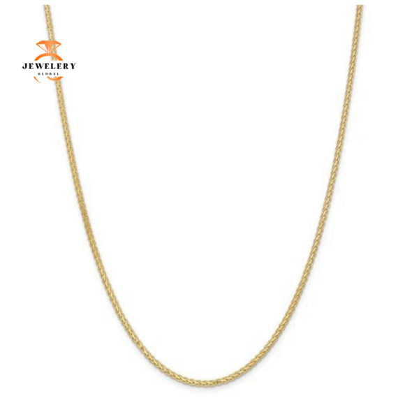 14KT YELLOW GOLD 2.5MM FLAT WHEAT CHAIN - 4 LENGTHS AVAILABLE