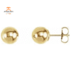 14KT YELLOW GOLD 7MM BALL EARRINGS
