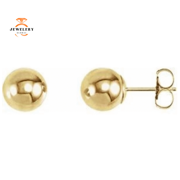 14KT YELLOW GOLD 7MM BALL EARRINGS