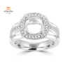 18KT White Gold .31 CTW Diamond Halo Setting For 2 CT Round