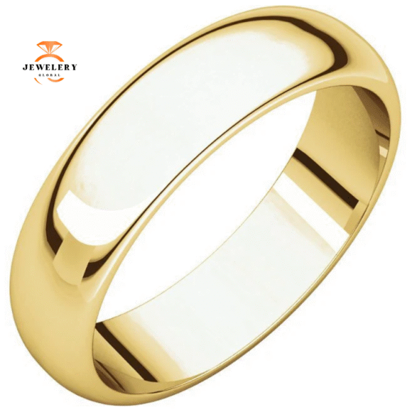 WOMEN'S 14KT GOLD 5MM HALF ROUND WEDDING BAND - Image 5