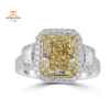 Juleve Platinum & 18KT 4.94 CTW Diamond 3 Stone Halo Ring