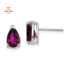 14KT WHITE GOLD 2.00 CTW PEAR SHAPE RHODOLITE GARNET EARRINGS