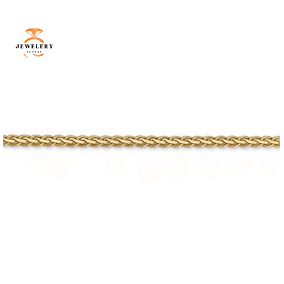14KT YELLOW GOLD 2.5MM FLAT WHEAT CHAIN - 4 LENGTHS AVAILABLE - Image 2