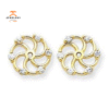 14KT YELLOW GOLD ROUND DIAMOND EARRING JACKETS
