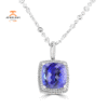 18KT WHITE GOLD 23.96CT TANZANITE & 3.10CTW DIAMOND NECKLACE