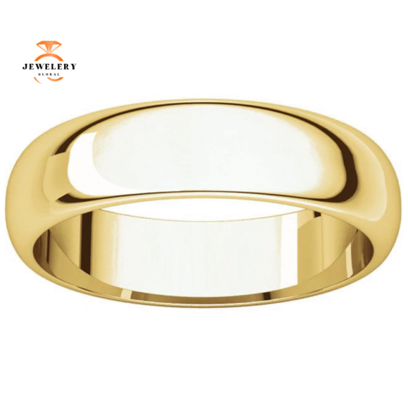 WOMEN'S 14KT GOLD 5MM HALF ROUND WEDDING BAND - Image 6