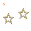 EMILIQUE 14KT GOLD .12 CTW DIAMOND OPEN STAR STUD EARRINGS