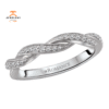 14KT WHITE GOLD 1/6 CTW ROUND DIAMOND BRAIDED TWIST BAND
