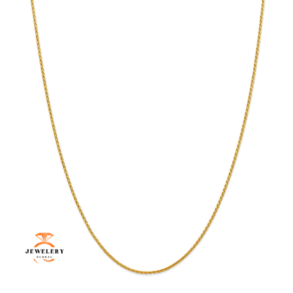 14KT YELLOW GOLD 1.5MM WHEAT CHAIN NECKLACE-4 LENGTHS AVAILABLE