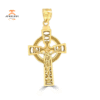 14KT YELLOW GOLD CELTIC CROSS/CRUCIFIX PENDANT