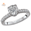 18KT 1/2 CTW Diamond Accented Head Setting For 1 CT Round