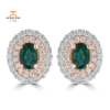 JULEVE 1.25 CTW ALEXANDRITE & 0.62 CTW DIAMOND HALO EARRINGS