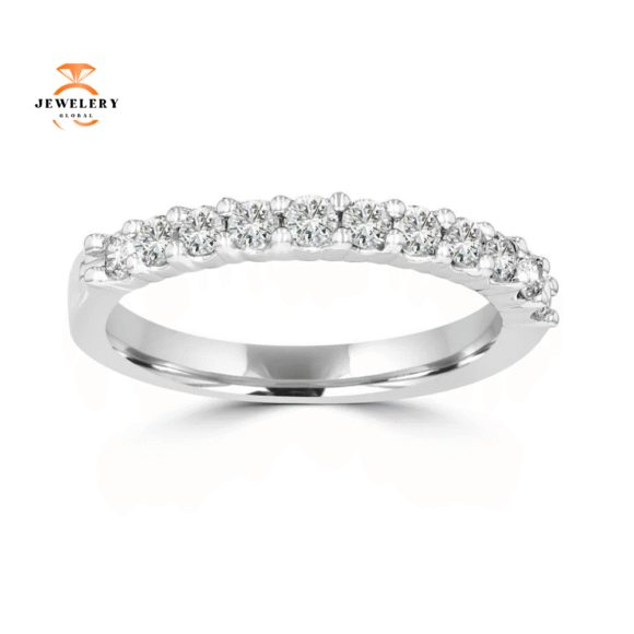 14KT WHITE GOLD 1/2 CTW PRONG SET DIAMOND BAND