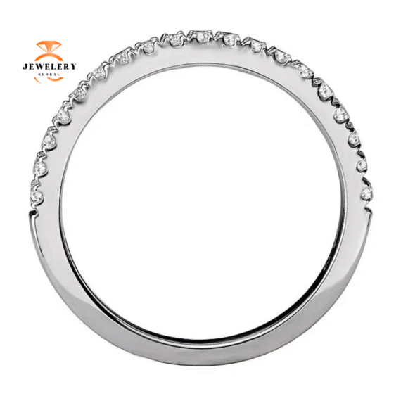 14KT WHITE GOLD 1/3 CTW ROUND DIAMOND 19 STONE BAND - Image 3